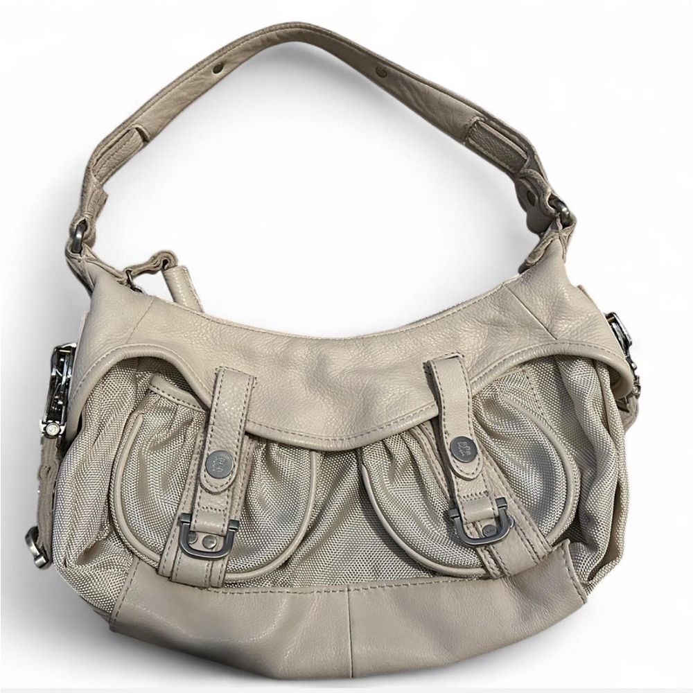 George Gina and Lucy White Shoulder Moto Bag